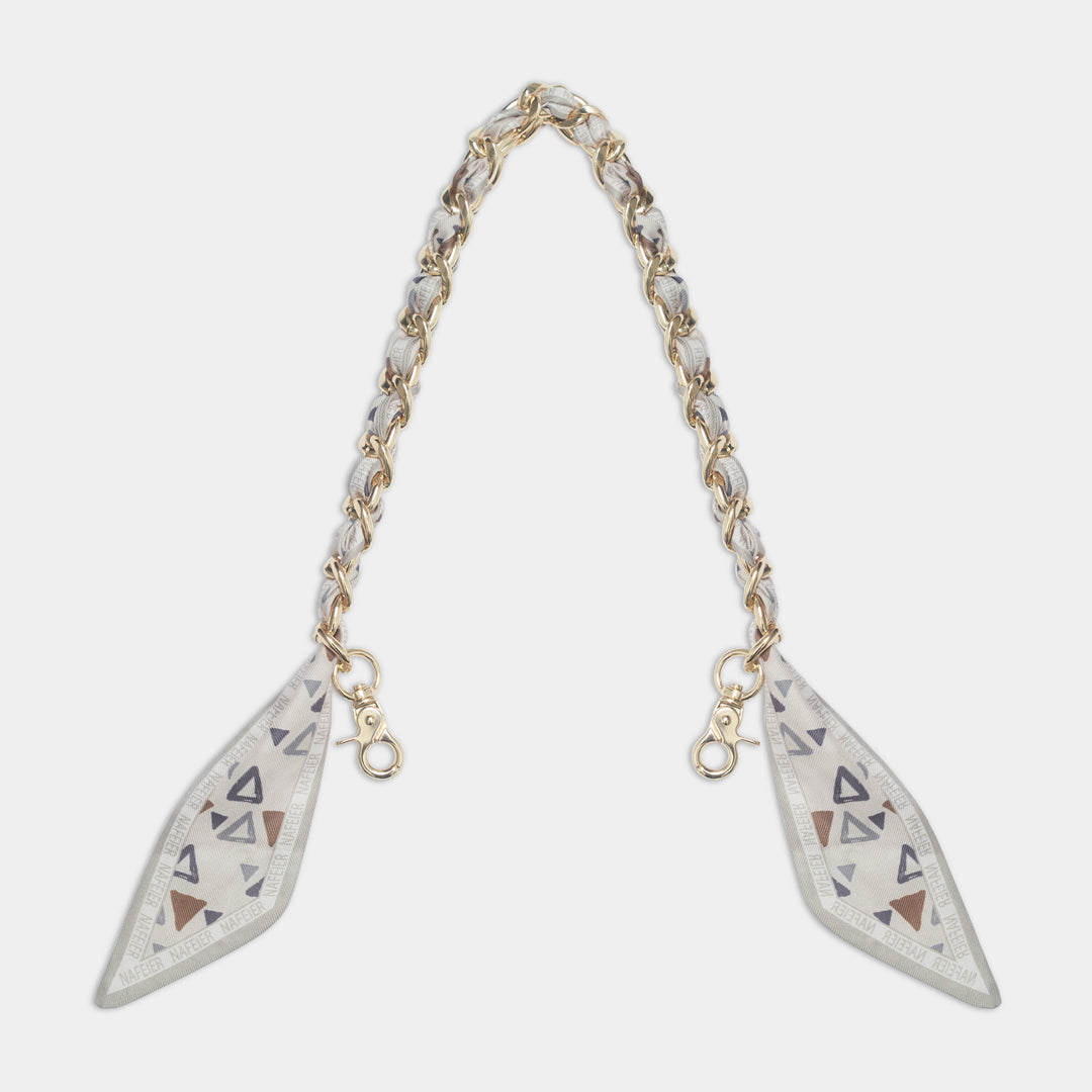 Alexis Chain & Scarf Bag Strap - Ecru multi