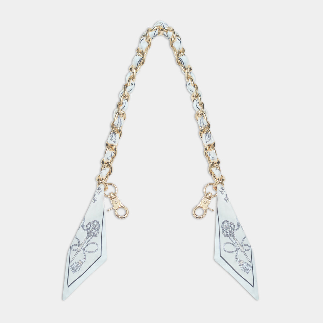 Avery Chain & Scarf Bag Strap - White