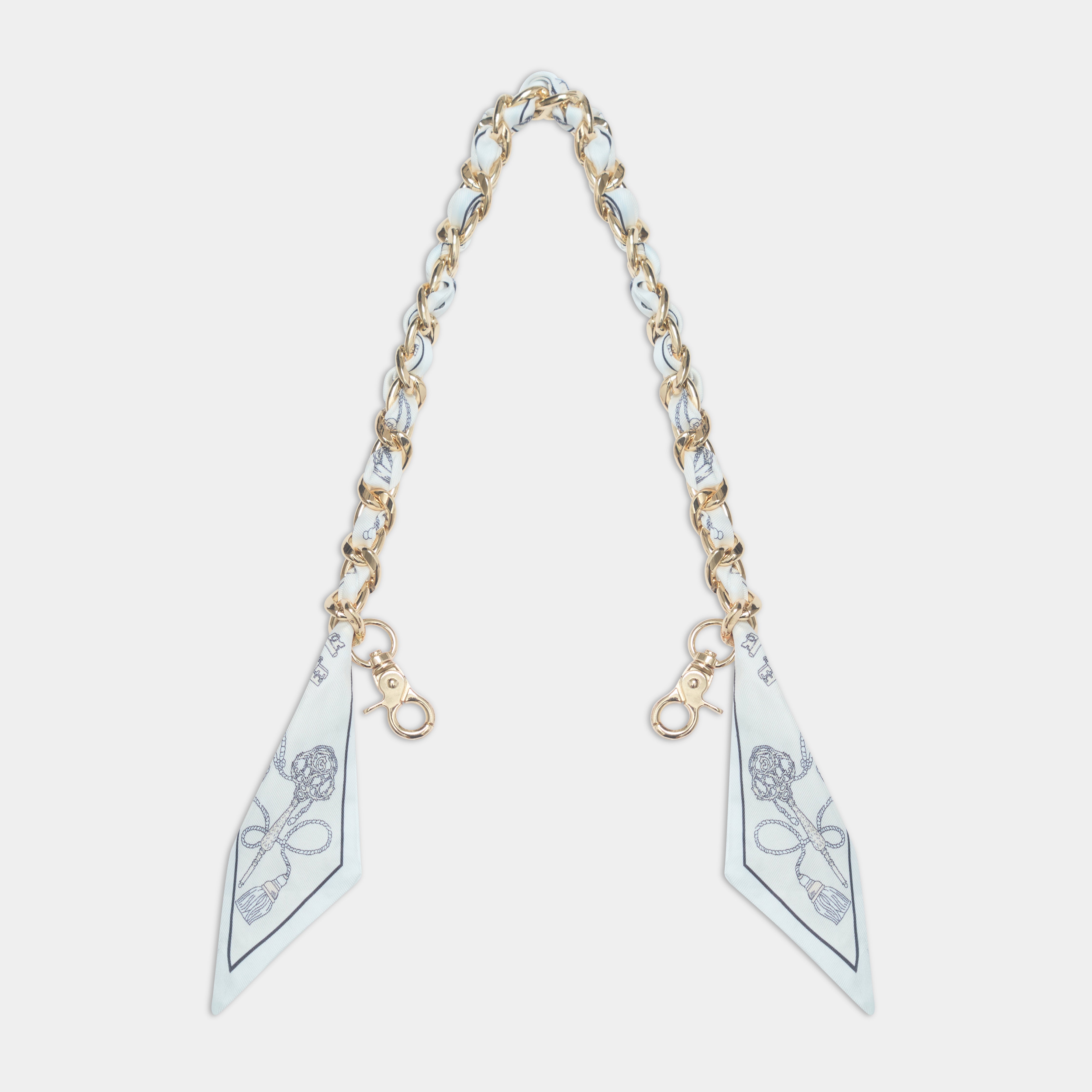 Avery Chain & Scarf Bag Strap - White
