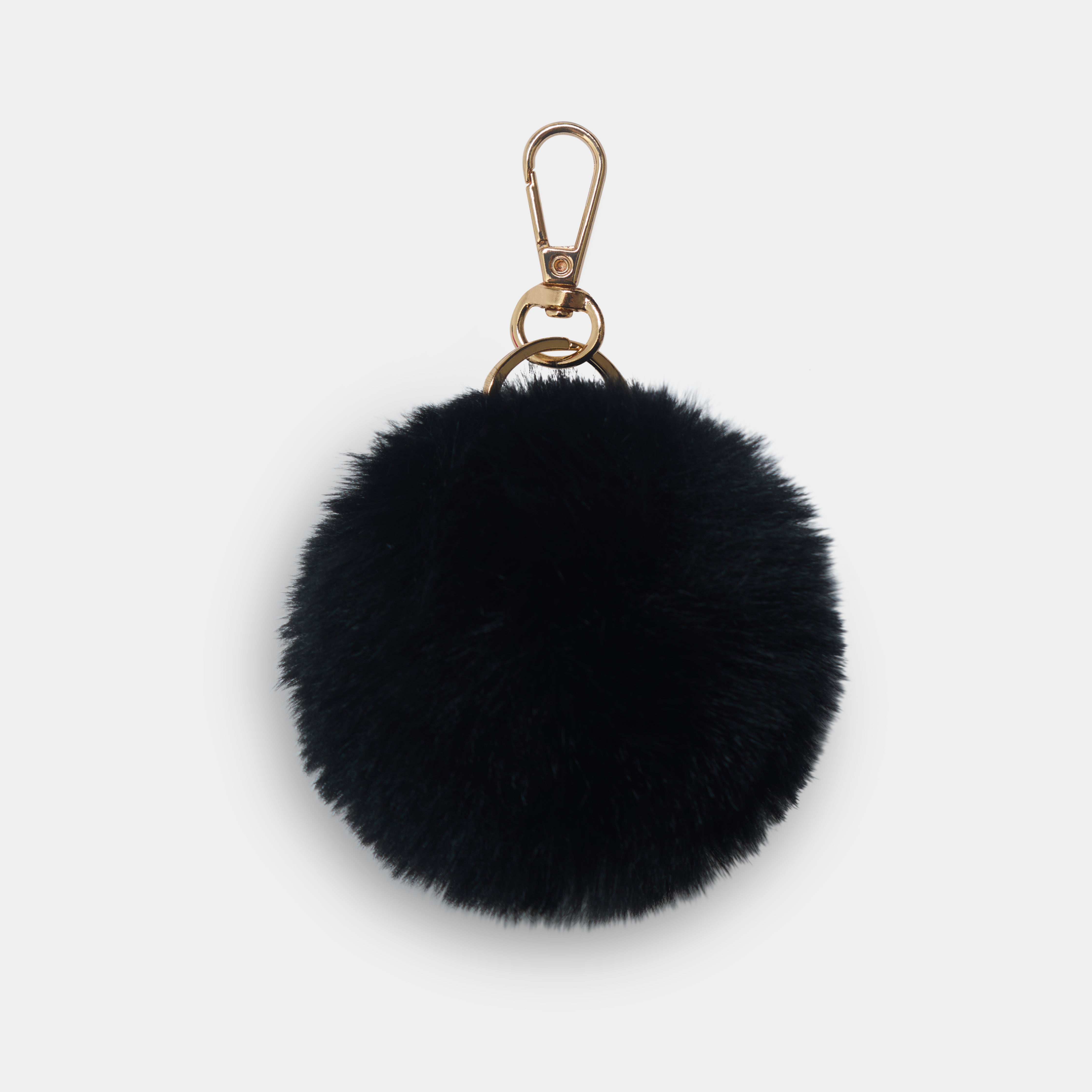 Black Pom Pom Keyring