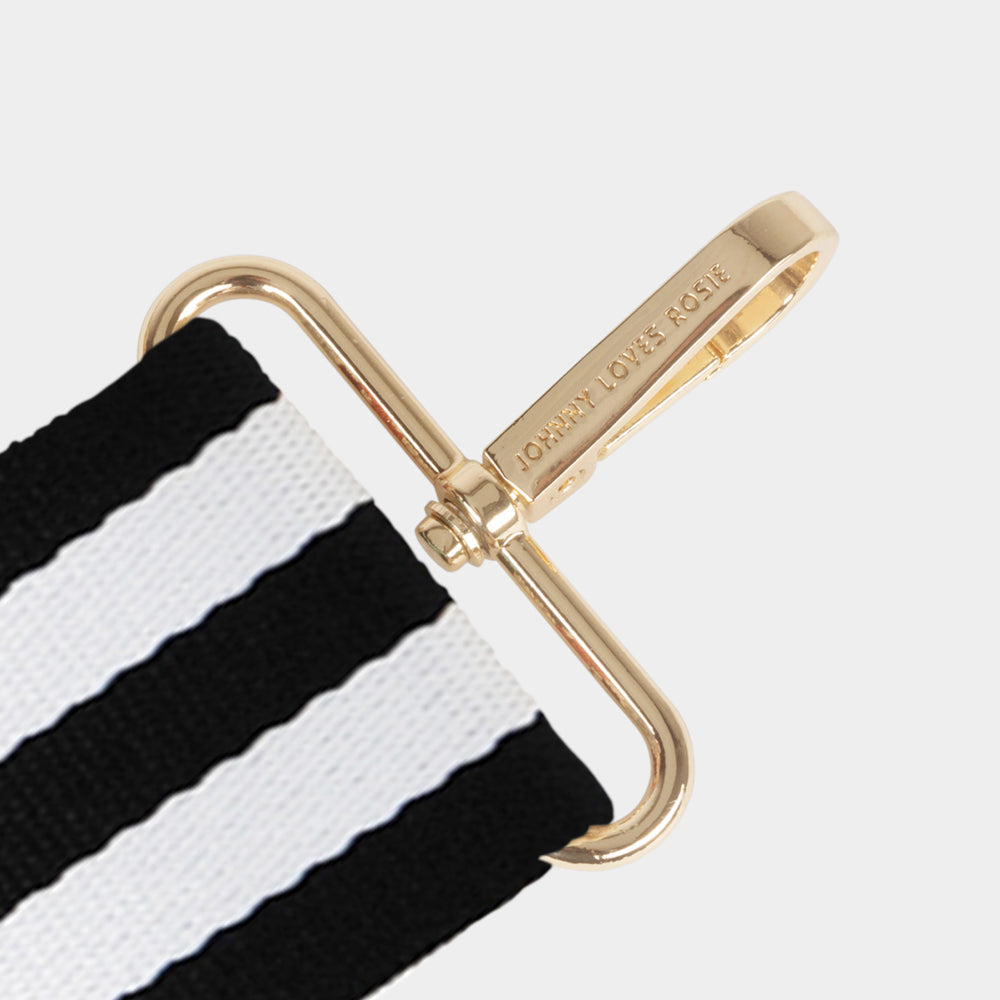 Black & White Stripe Bag Strap