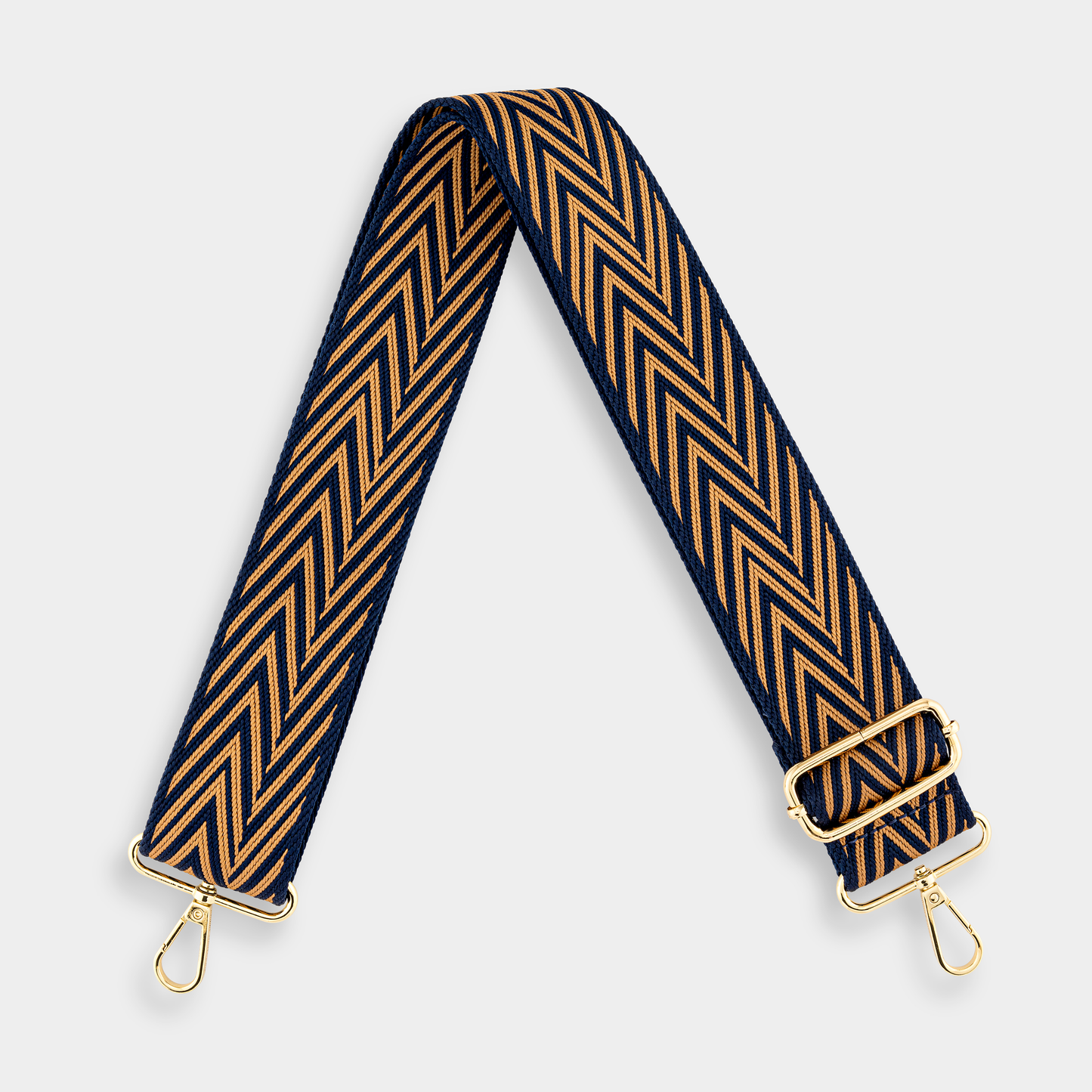 Brown & Navy Zig Zag Bag Strap