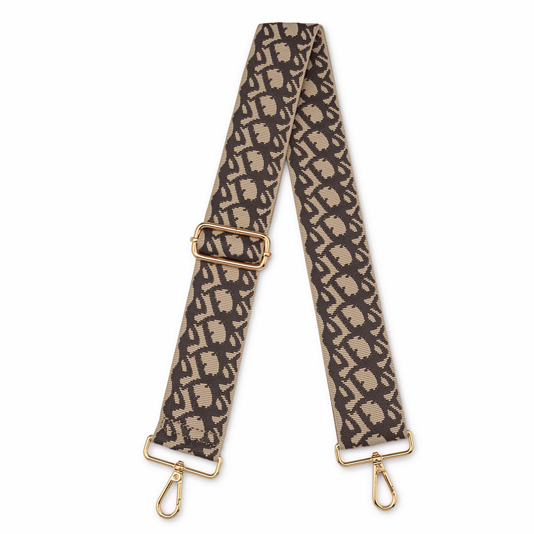 Brown Patterned Bag Strap