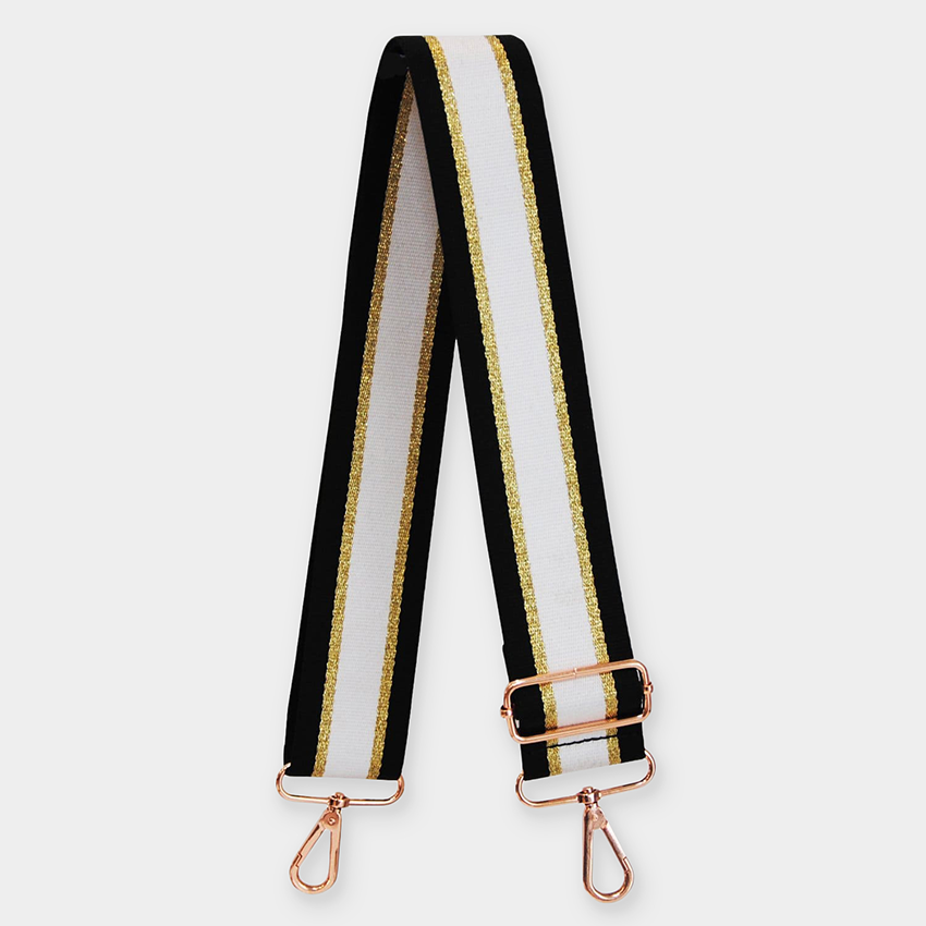 Black & Gold Stripe Bag Strap
