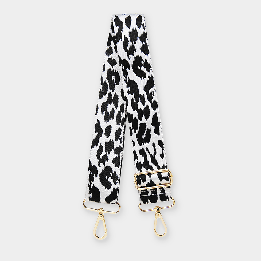 Black & White Leopard Bag Strap