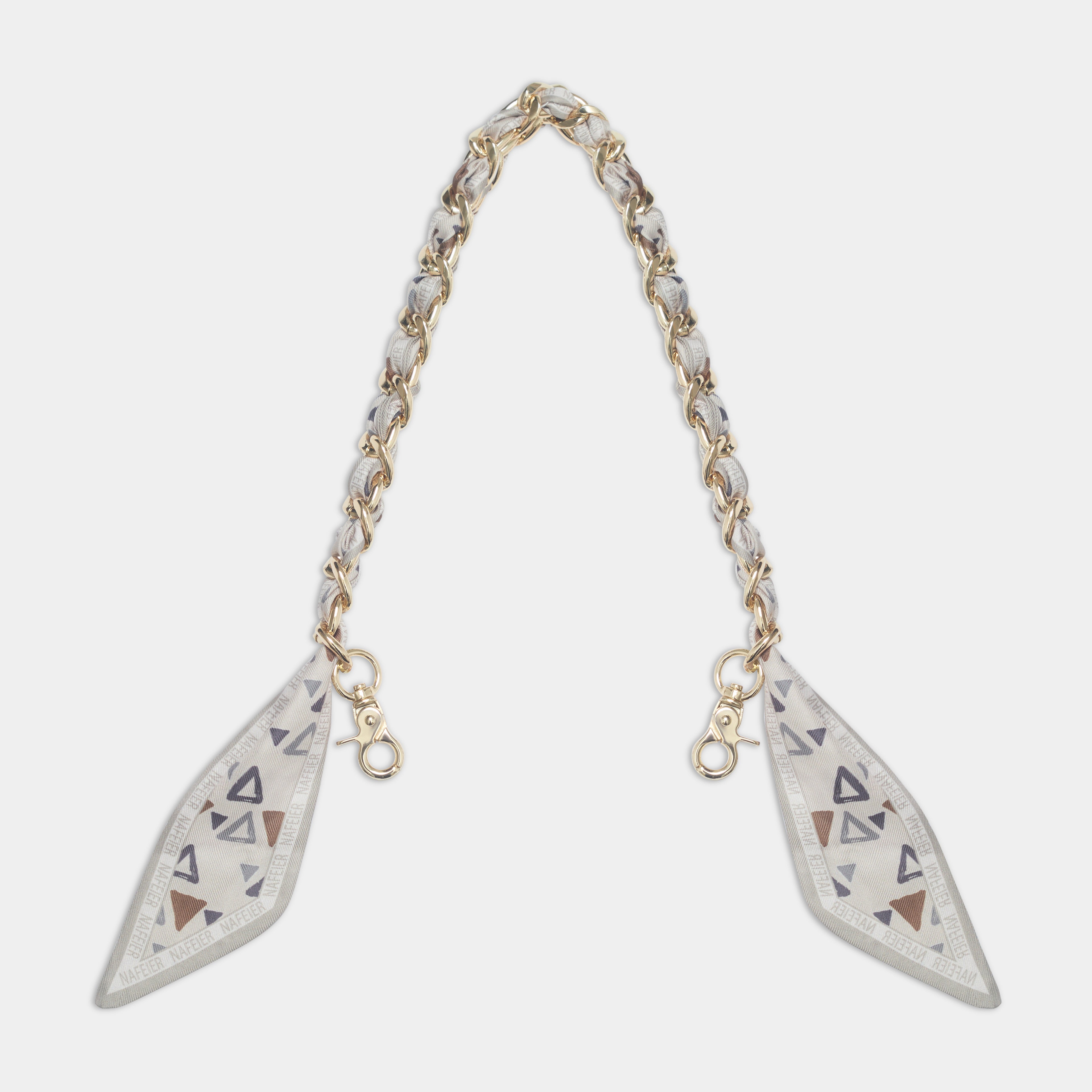 Alexis Chain & Scarf Bag Strap - Ecru multi