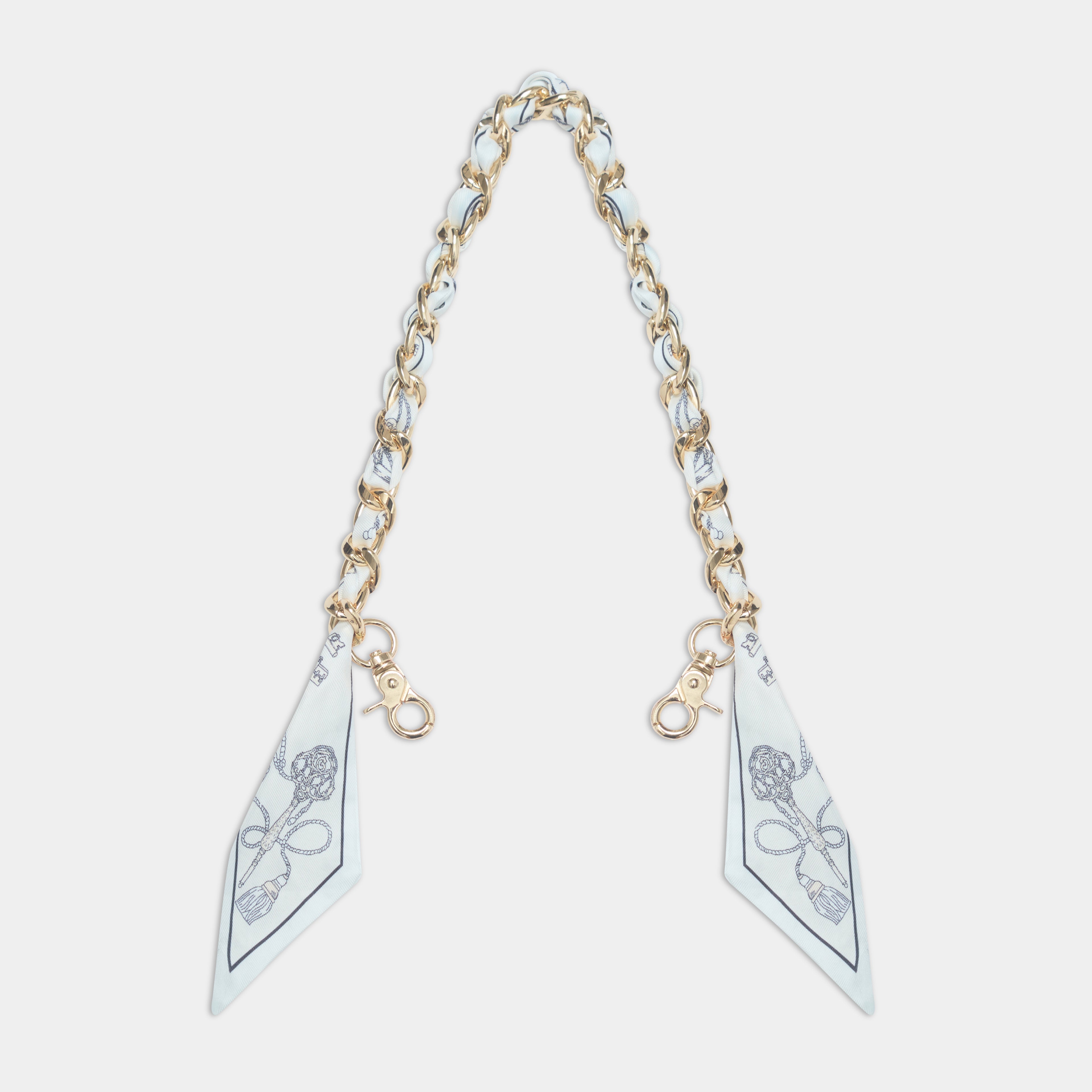 Avery Chain & Scarf Bag Strap - White