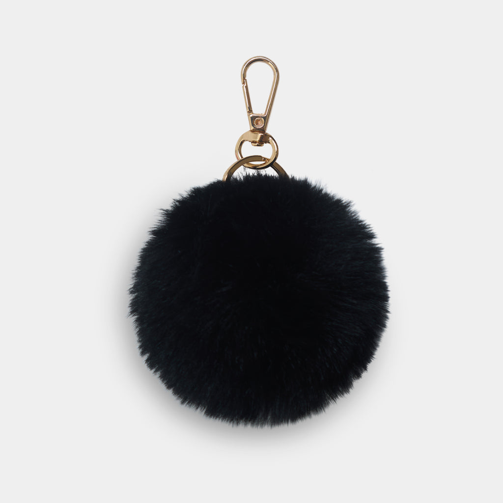 Black Pom Pom Keyring