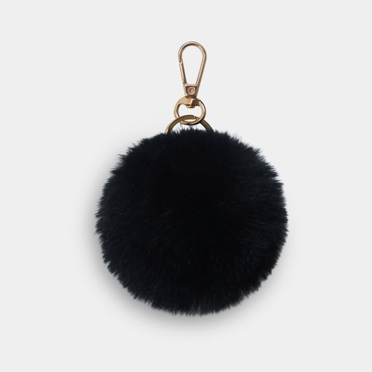 Black Pom Pom Keyring