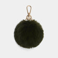 Olive Green Pom Pom Keyring