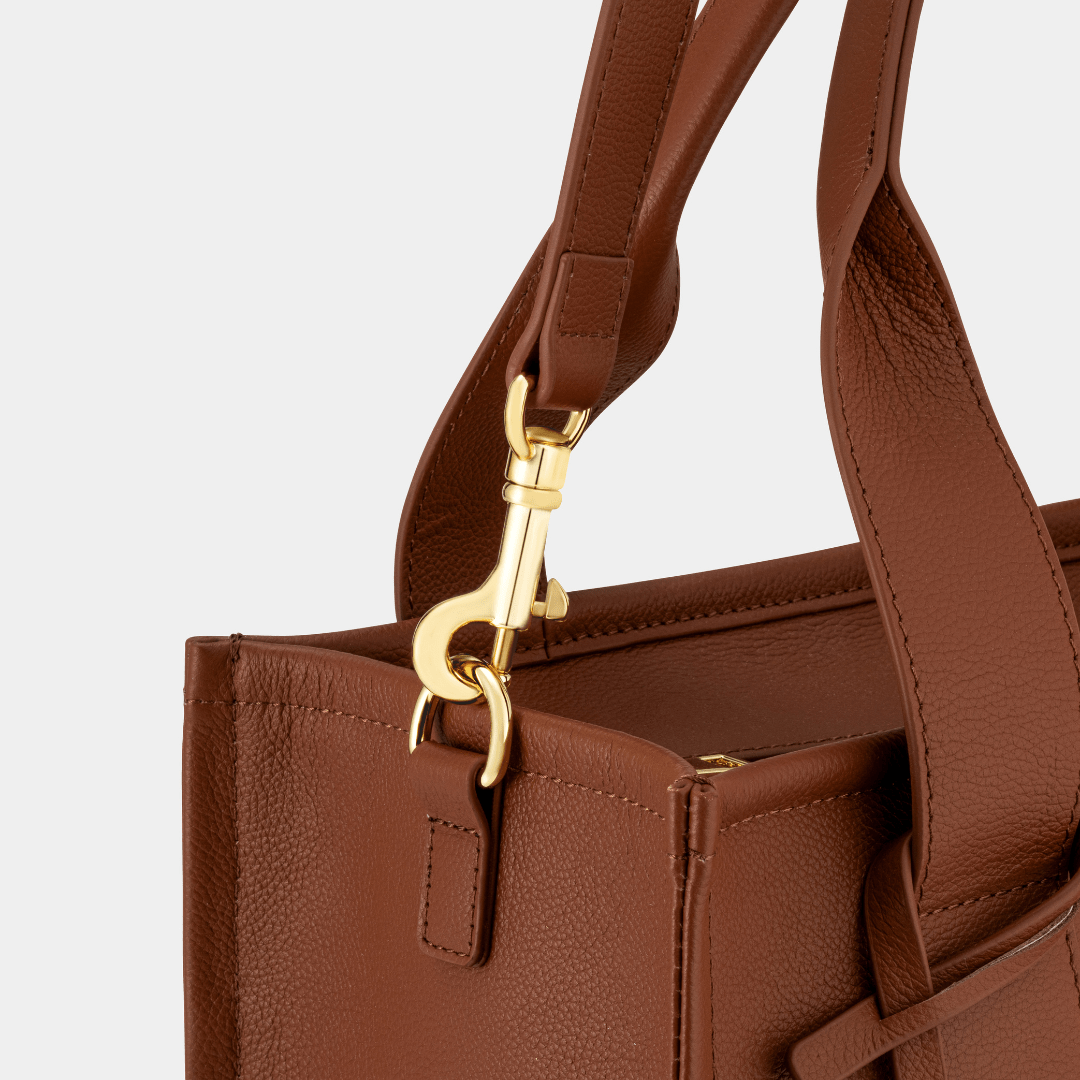 Medium Taylor Luxe leather Tote bag - Tan - JLR London