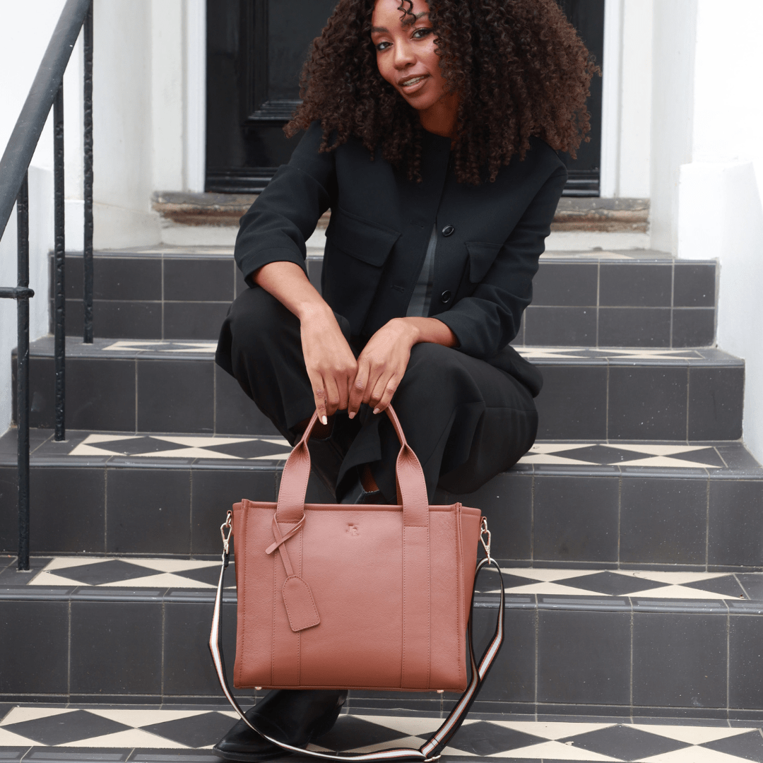 Medium Taylor Luxe leather Tote bag - Tan - JLR London