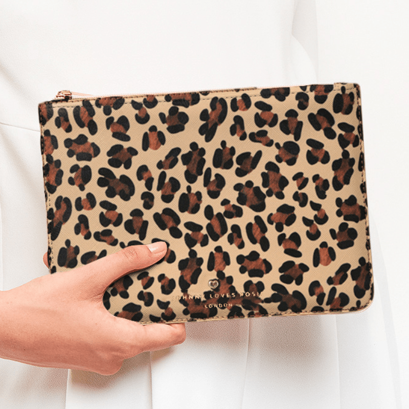 Leopard Print James Medium Pouch - Johnny Loves Rosie - JLR London