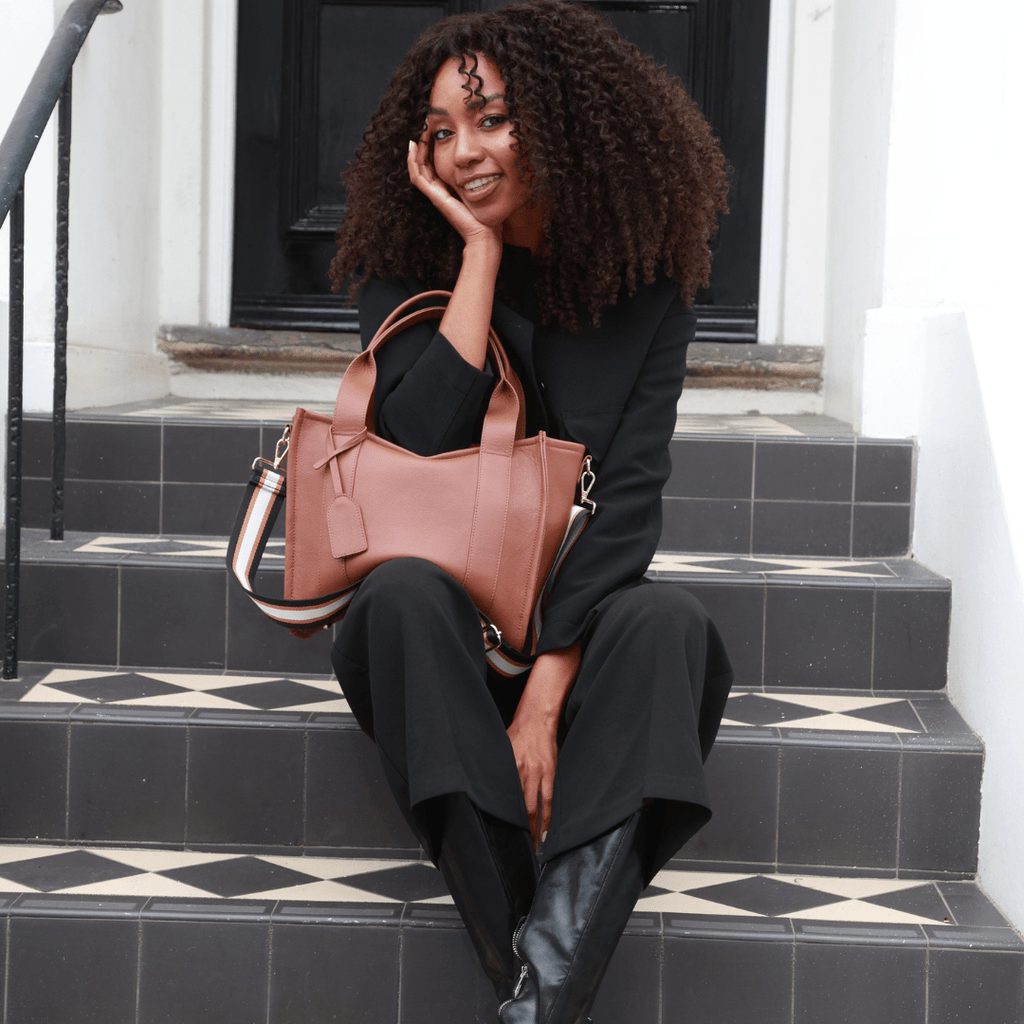 Medium Taylor Luxe leather Tote bag - Tan - JLR London