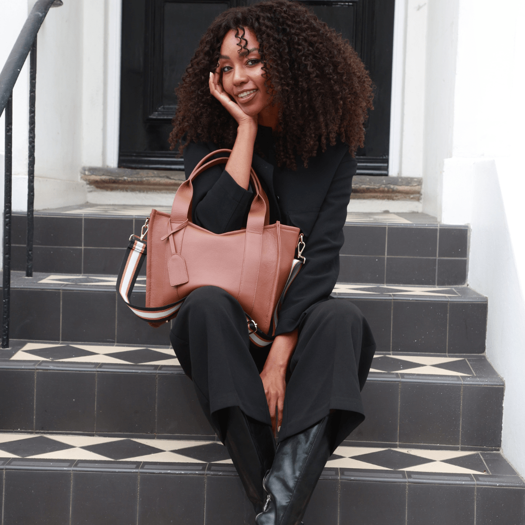 Medium Taylor Luxe leather Tote bag - Tan - JLR London