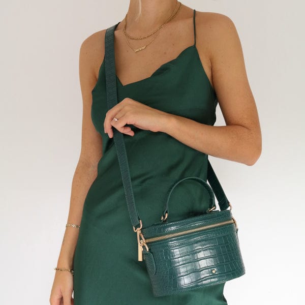 Aspen Circle Bag Emerald Croc - Johnny Loves Rosie - JLR London