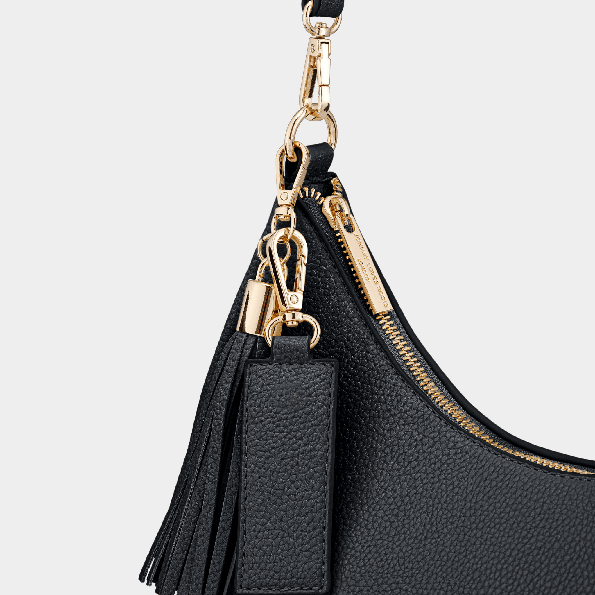 Rudy Midi Half Moon Bag - Black - JLR London