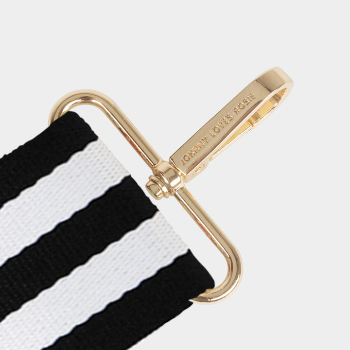 Black & White Stripe Bag Strap