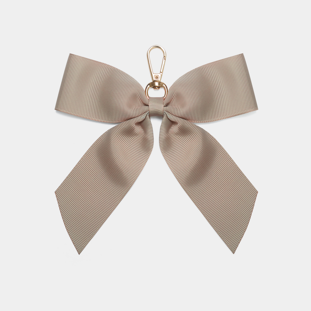 Signature Eloise Taupe Bow Keyring