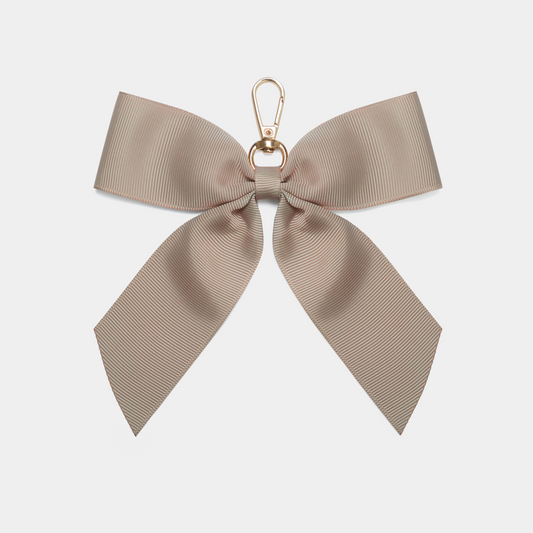 Signature Beige Bow Keyring