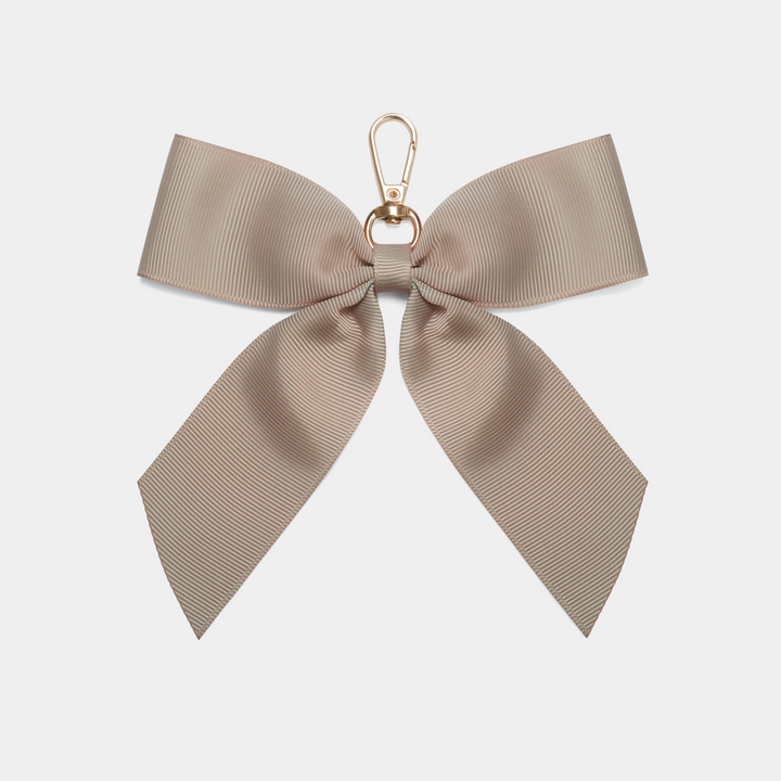 Signature Eloise Taupe Bow Keyring
