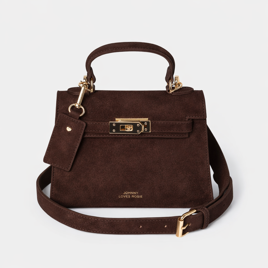 Willow Crossbody Bag - Dark Brown Suede