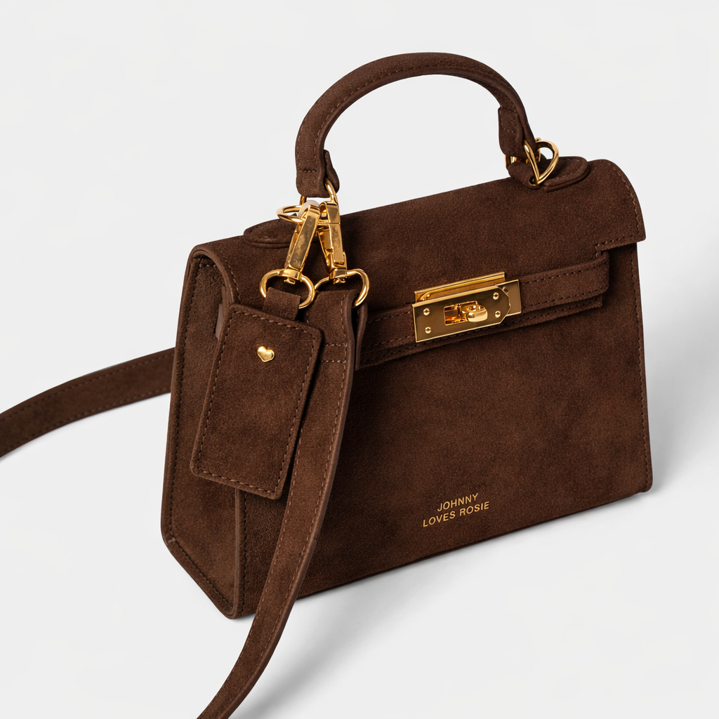 Willow Crossbody Bag - Dark Brown Suede