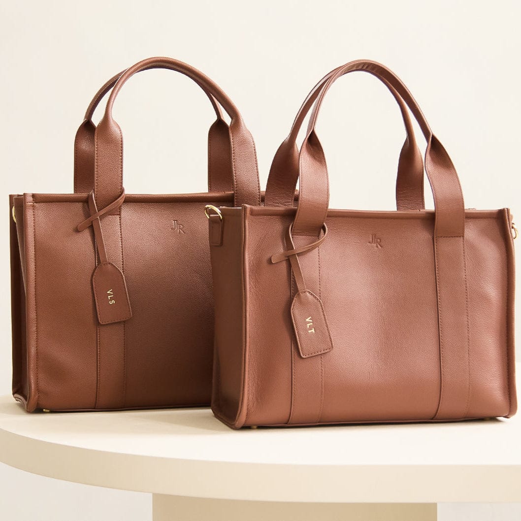 Medium Taylor Luxe leather Tote bag - Tan - JLR London
