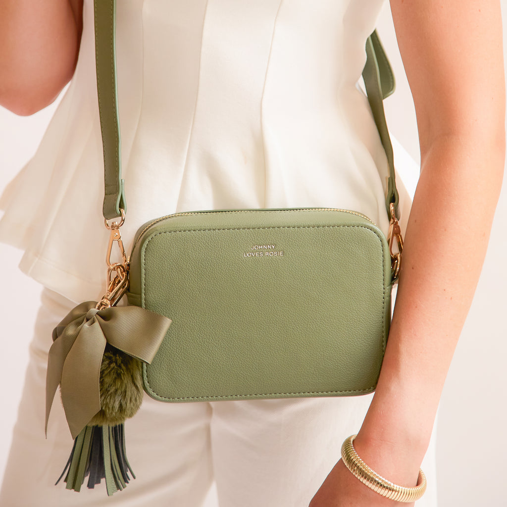 Signature Eloise Olive Green Bow Keyring