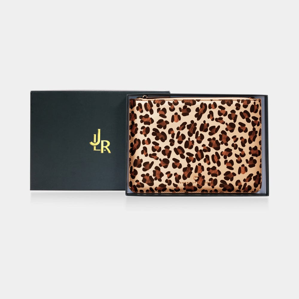 Leopard Print James Medium Pouch - Johnny Loves Rosie - JLR London