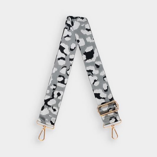 Grey Leopard Bag Strap