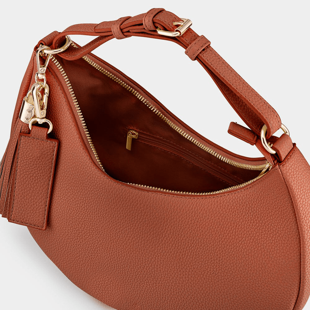 Rudy Midi Half Moon Bag - Tan - JLR London