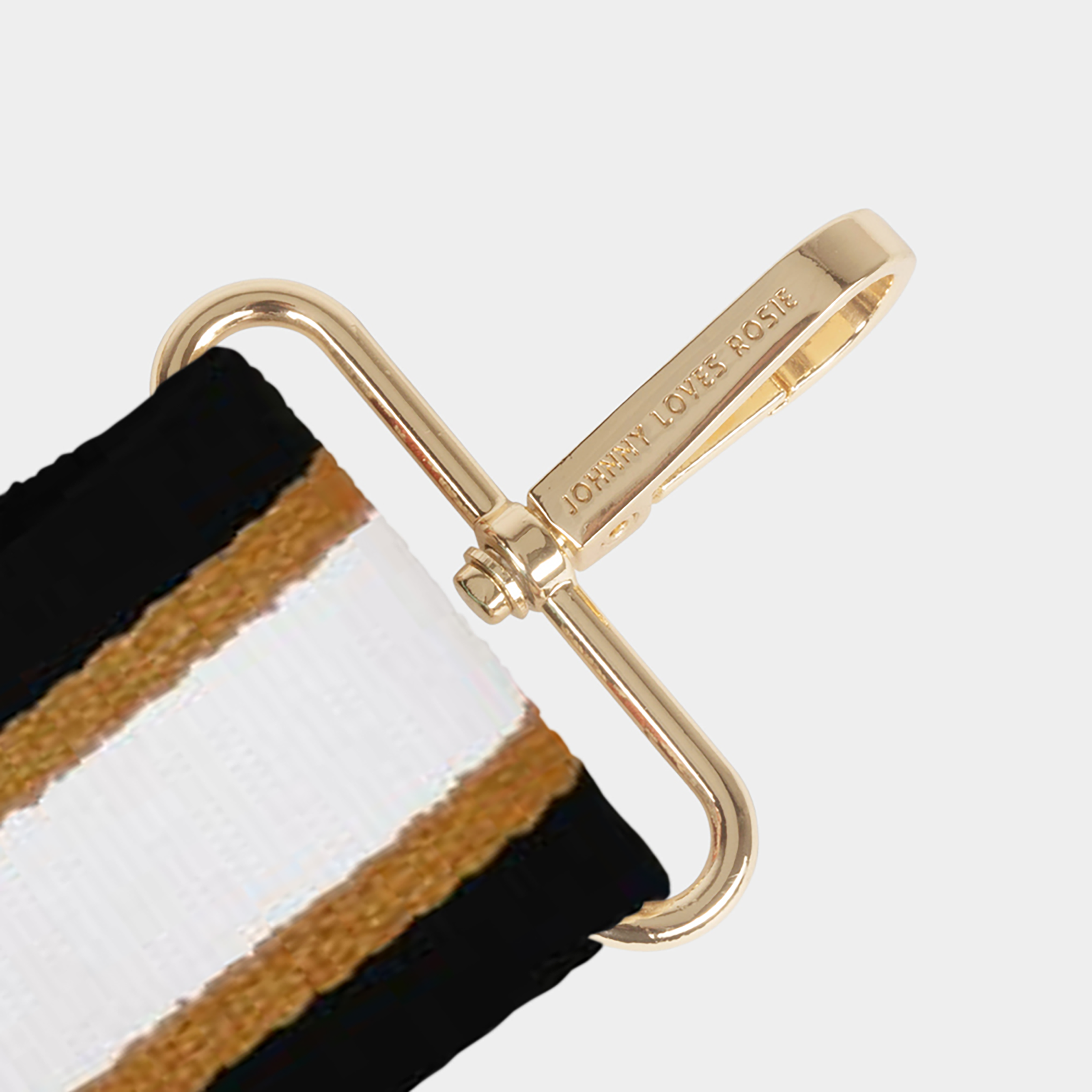 Black & Chocolate Brown Stripe Bag Strap
