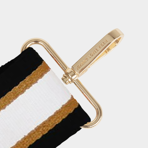Black & Chocolate Brown Stripe Bag Strap