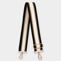 Black & Chocolate Brown Stripe Bag Strap