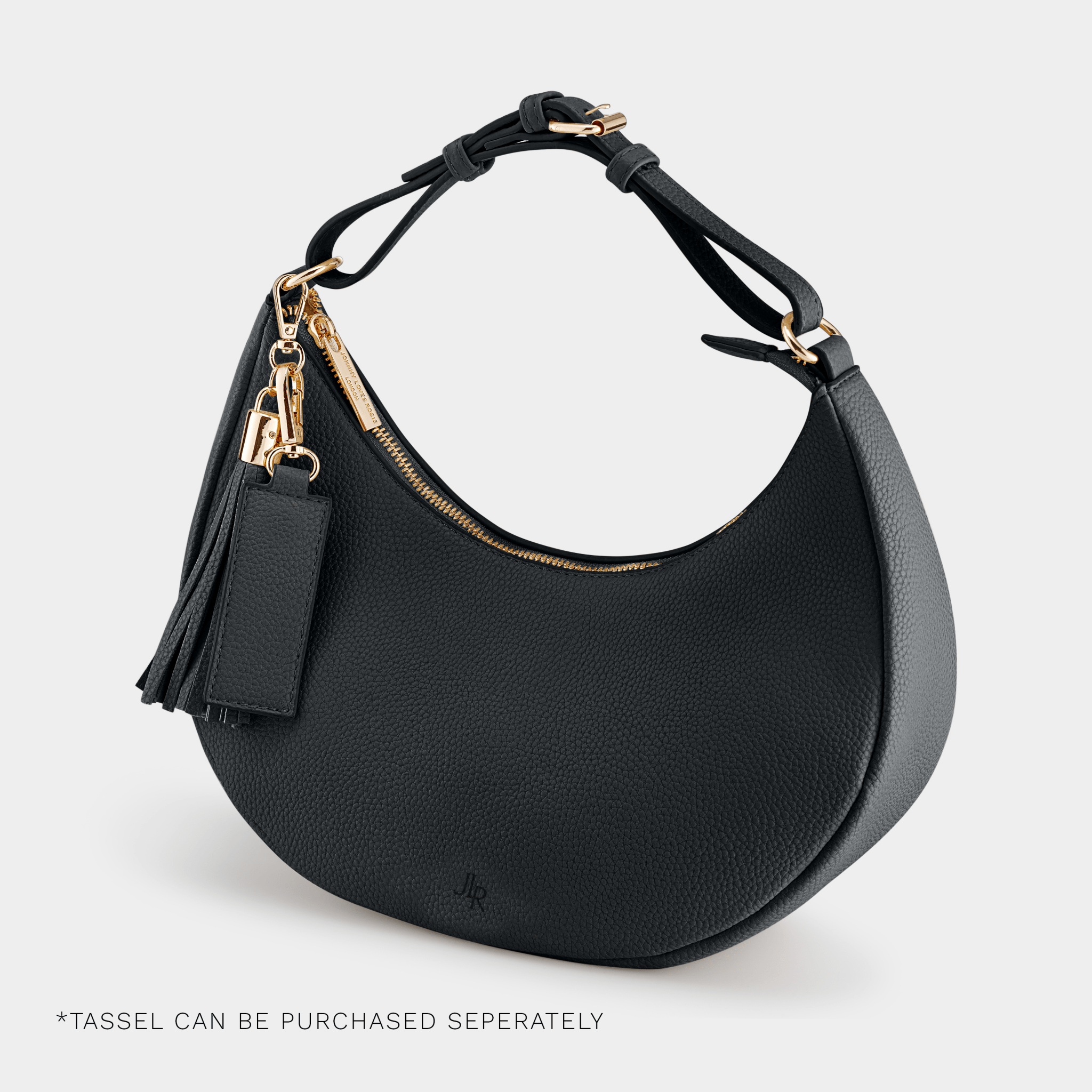 Rudy Midi Half Moon Bag - Black - JLR London