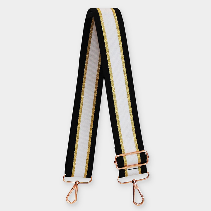 Black & Gold Stripe Bag Strap